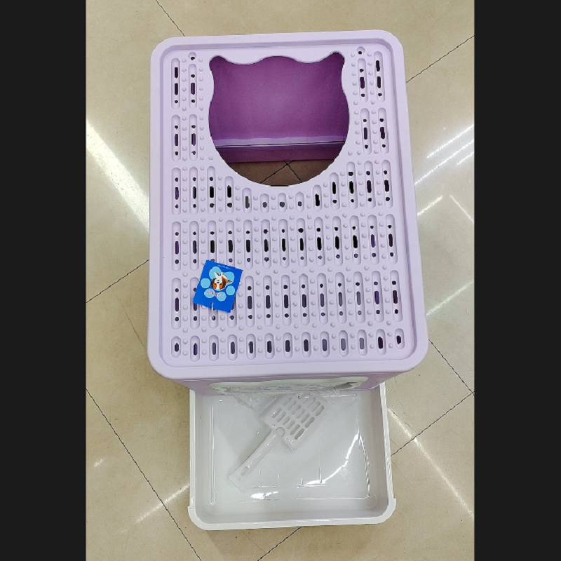 Pet supplies Fully enclosed foldable litter box Drawer type cat toilet spatter-proof cat supplies details Picture