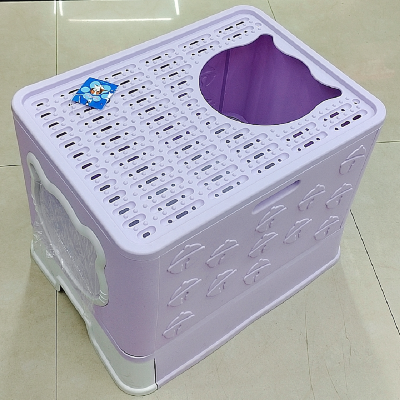 Pet supplies Fully enclosed foldable litter box Drawer type cat toilet spatter-proof cat supplies full figure