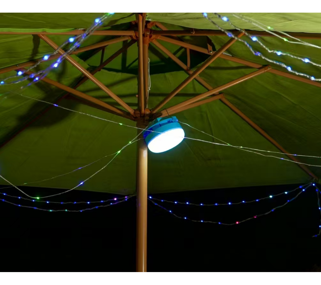 New retractable color-changing camping light, 100W solar panel, 8-meter color light strip, data cable Application Scenario