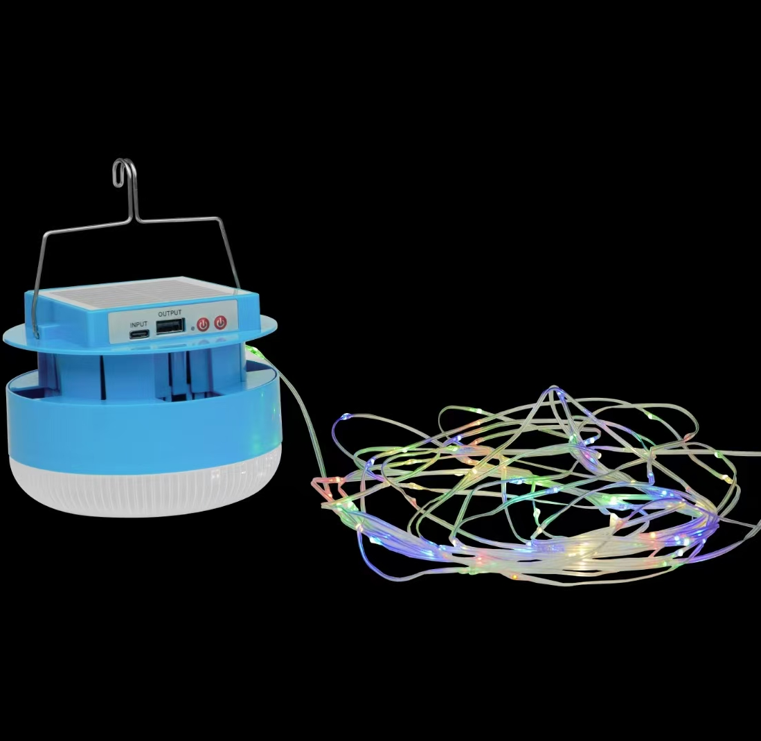 New retractable color-changing camping light, 100W solar panel, 8-meter color light strip, data cable Item Picture