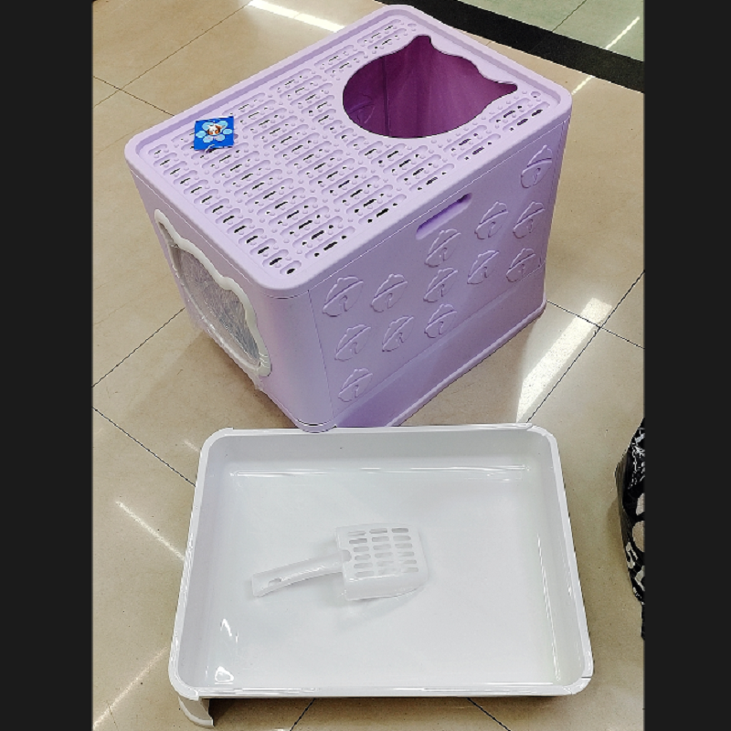 Pet supplies Fully enclosed foldable litter box Drawer type cat toilet spatter-proof cat supplies Specification drawing