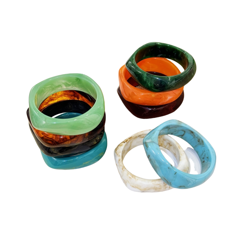 手镯/模块手链/叮当镯/玉石/玻璃手镯白底实物图