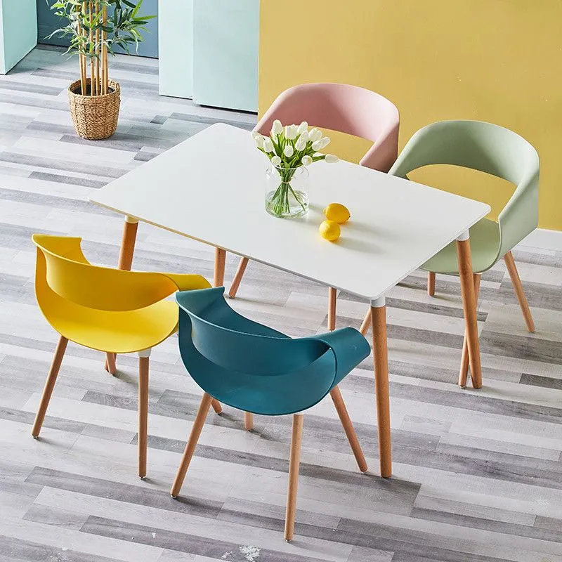 Nordic eames libro mesa y silla silla de comedor simple y moderna silla de plástico combinado silla de respaldo hogar pequeño taburete Application Scenario