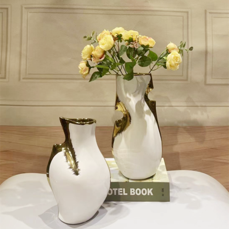 New light luxury ceramic vase, modern and simple living room flower arrangement, high-end artistic flower vase, home decoration Specification image