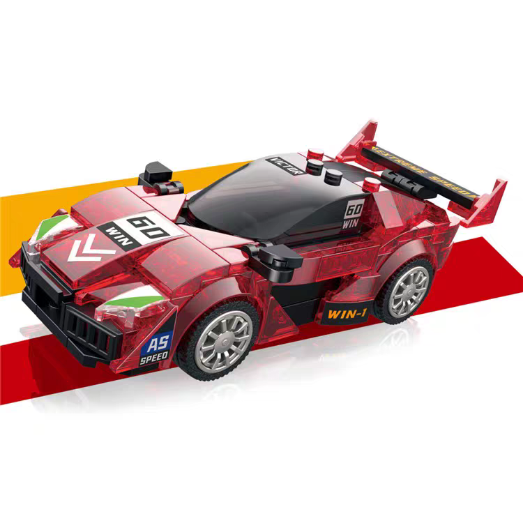 GZ7023 Cyberpunk Luminous Racing car children's car model Boy and girl building block toy gift detail image 10