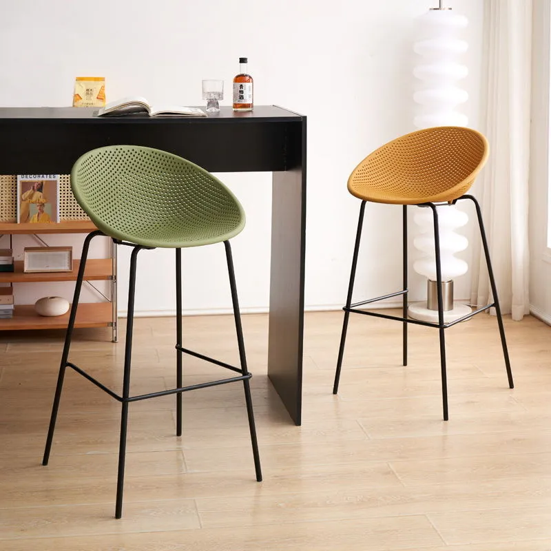 Nordic ins popular backrest light luxury bar stools, bar stools, home bar stools, modern and simple high stools, bar chairs Specification image