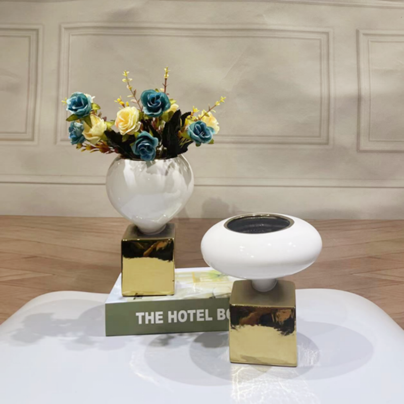 新款轻奢陶瓷花瓶现代简约客厅插花摆件高端艺术花器家居装饰品