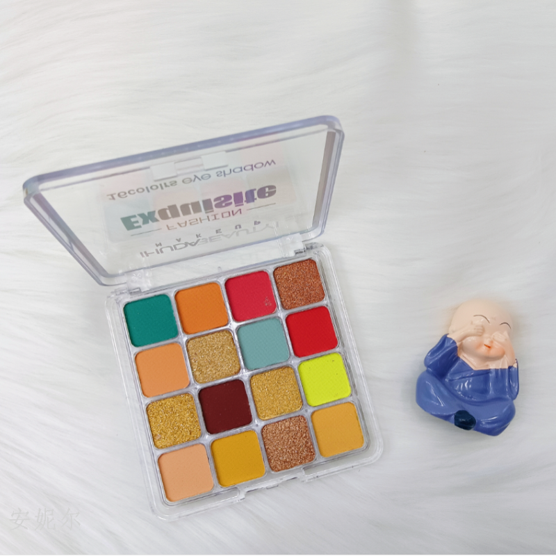 Brand cross-border new 16 color eyeshadow two sets of color lasting full figure