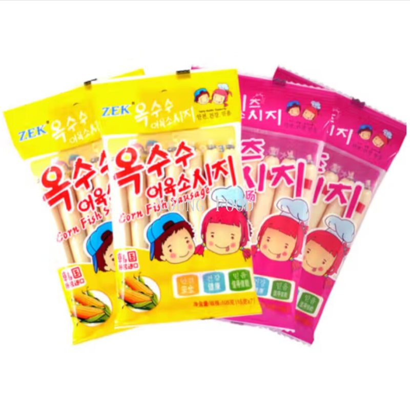 包邮！韩国进口ZEK玉米鳕鱼肠105克哈罗每天儿童辅食休闲零食鱼肉