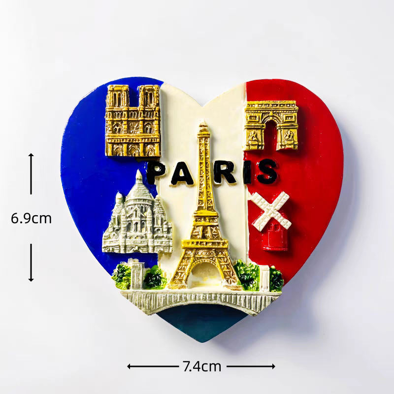 浪漫法国巴黎创意性树脂手绘旅游纪念品立体装饰工艺品磁铁冰箱贴小礼品详情图11