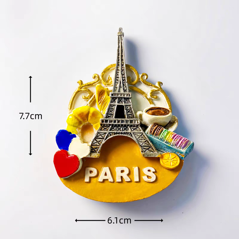 浪漫法国巴黎创意性树脂手绘旅游纪念品立体装饰工艺品磁铁冰箱贴小礼品详情图16