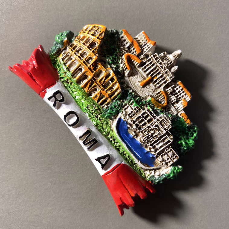 A creative three-dimensional landmark building for tourism in Rome, the capital of Italy, with resin painting decoration and magnetic fridge magnets detail image 3