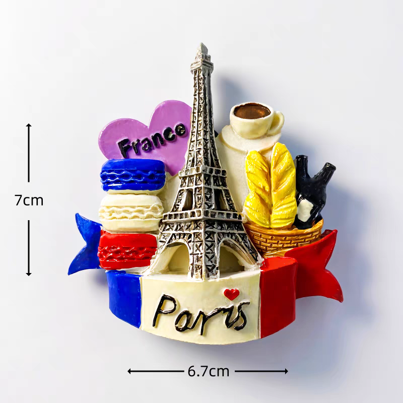 浪漫法国巴黎创意性树脂手绘旅游纪念品立体装饰工艺品磁铁冰箱贴小礼品详情图8