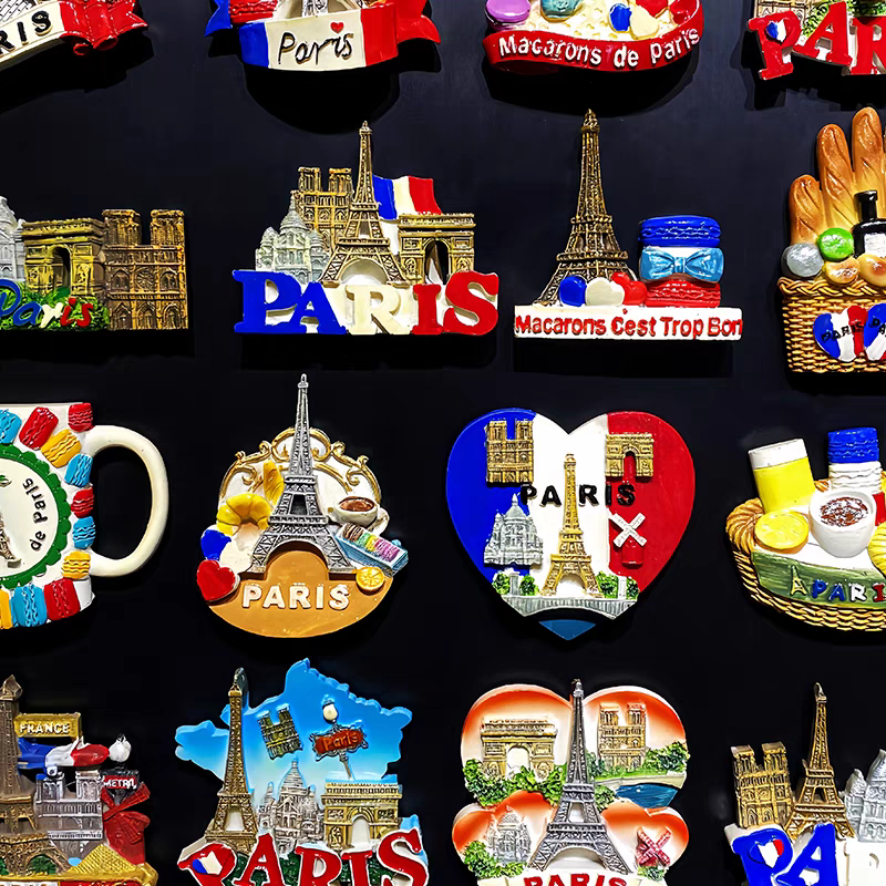 浪漫法国巴黎创意性树脂手绘旅游纪念品立体装饰工艺品磁铁冰箱贴小礼品产品图