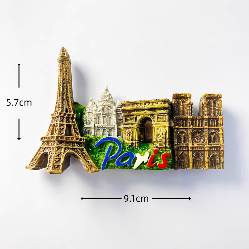 浪漫法国巴黎创意性树脂手绘旅游纪念品立体装饰工艺品磁铁冰箱贴小礼品详情图7