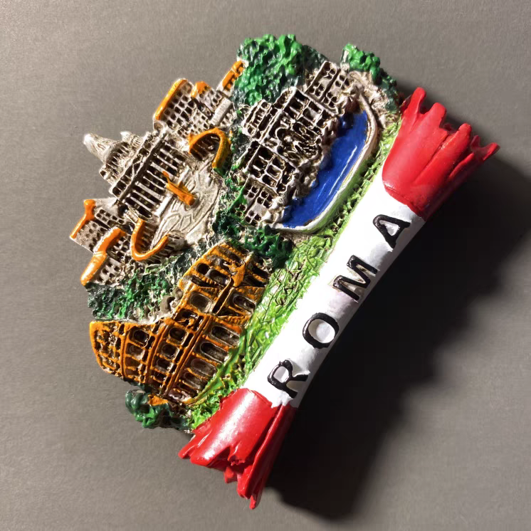 A creative three-dimensional landmark building for tourism in Rome, the capital of Italy, with resin painting decoration and magnetic fridge magnets detail image 4