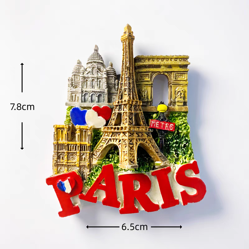 浪漫法国巴黎创意性树脂手绘旅游纪念品立体装饰工艺品磁铁冰箱贴小礼品详情图9