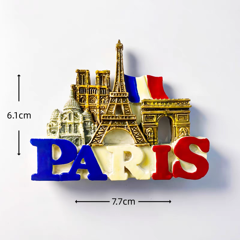 浪漫法国巴黎创意性树脂手绘旅游纪念品立体装饰工艺品磁铁冰箱贴小礼品详情图14
