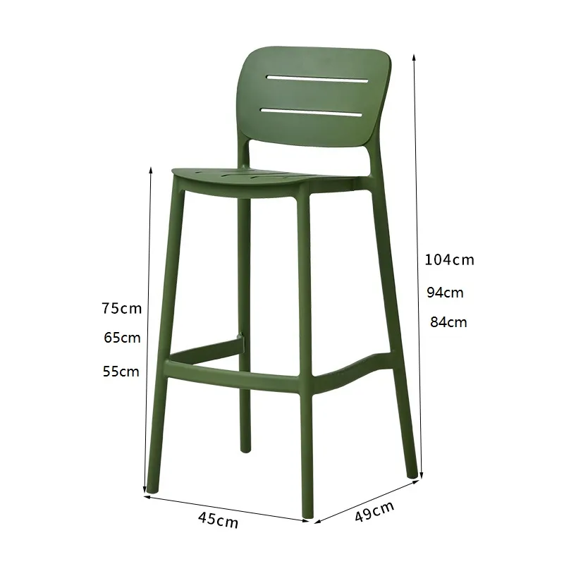 Nordic designer bar stools, modern, simple and light luxury plastic bar stools, stackable, popular outdoor high stools for bars Item Picture