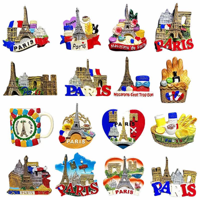 浪漫法国巴黎创意性树脂手绘旅游纪念品立体装饰工艺品磁铁冰箱贴小礼品详情图20