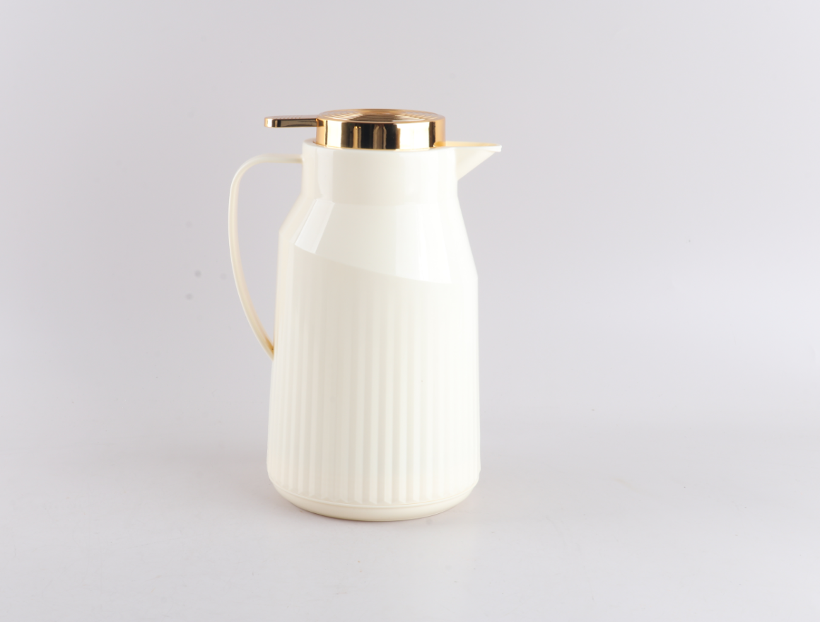 EJSHE 保温壶1L热水壶真空玻璃内胆按压轻便保温水壶批发外贸跨境