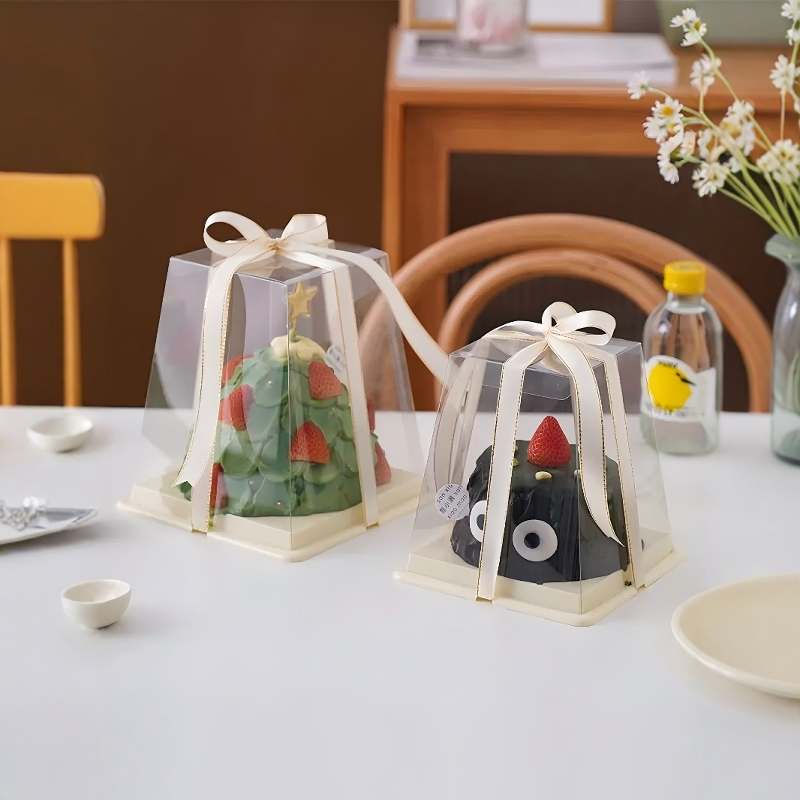 【稳固防移】异形透明蛋糕盒子3寸4寸5寸6寸双层加高生日烘焙包装盒蛋糕包装盒详情2