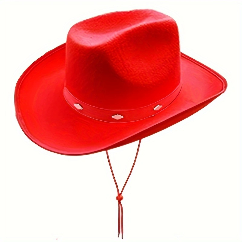Multi-color western rivet felt non-woven fabric shaped denim hat, round nail kangaroo Dick rivet black large brim felt hat, suitable for music, festival, party DIY decoration, gift giving Specification image