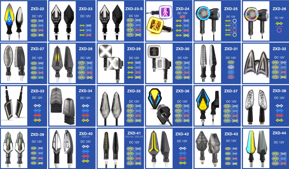 Universal motorcycle parts fishbone Y-shaped motorcycle dual-color sequential flowing water LED turn signal indicator light pic 3