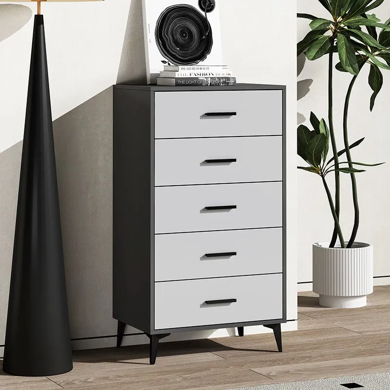 Light luxury five-drawer cabinet, simple style living room, large-capacity drawer storage cabinet, small-sized household bedroom, four-six-eight-drawer cabinet Specification image