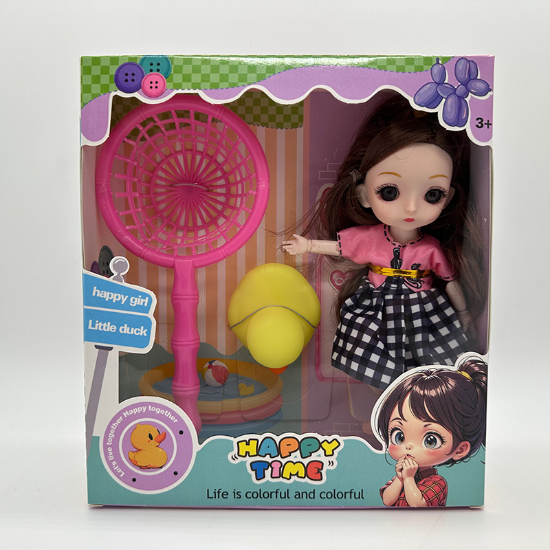 外贸洋娃娃高端公主娃娃玩具四肢手腕可动窗盒乔乐儿搪胶8号鸭1只+网捞.6寸娃扮家家酒玩具大套装大盒装-9