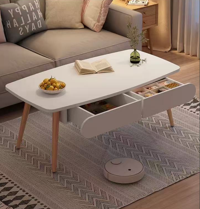 Factory direct sales of Nordic simple coffee tables, modern and creative tea tables for living rooms, simple double-layer small tables for small apartments pic 1