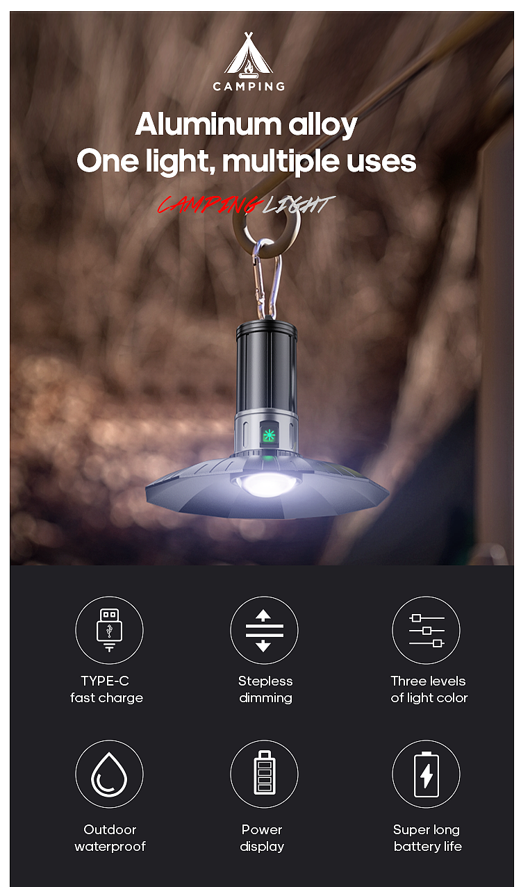 High-brightness outdoor chandeliers, camping headlamps, night fishing outdoor lighting fixtures, portable outdoor lighting equipment pic 2
