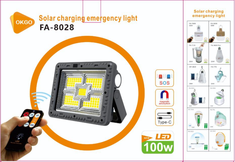 New cross-border solar outdoor lighting fixtures, solar camping lamps, solar floodlights, outdoor solar lamps, environmentally friendly and energy-saving pic 1
