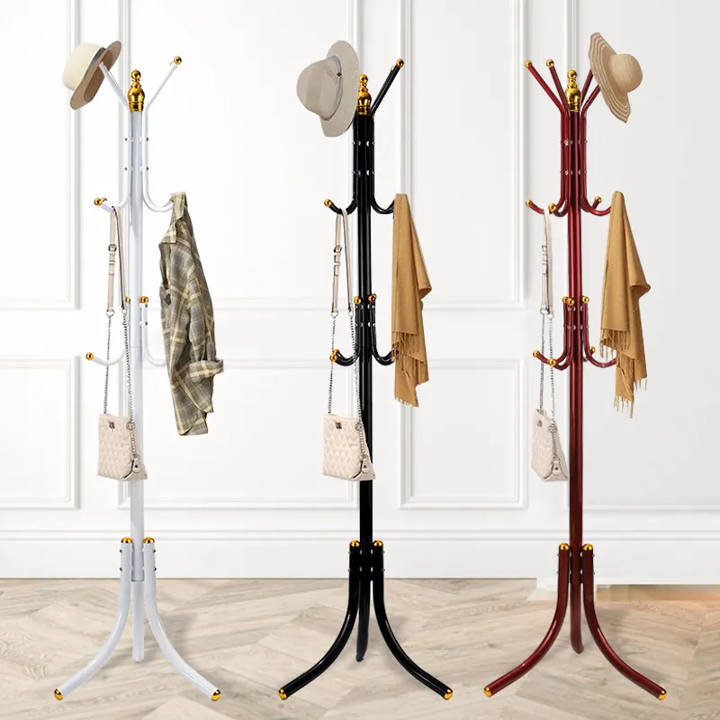 New simple coat rack, European-style thickened ironwork bedroom floor-standing clothes hanger, simple clothes hanger wholesale details Picture