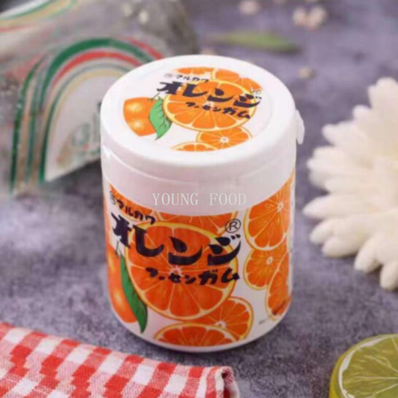 包邮！日本进口丸川橙子味口香糖130g GONGOLI口气爆香零食穿戴甲