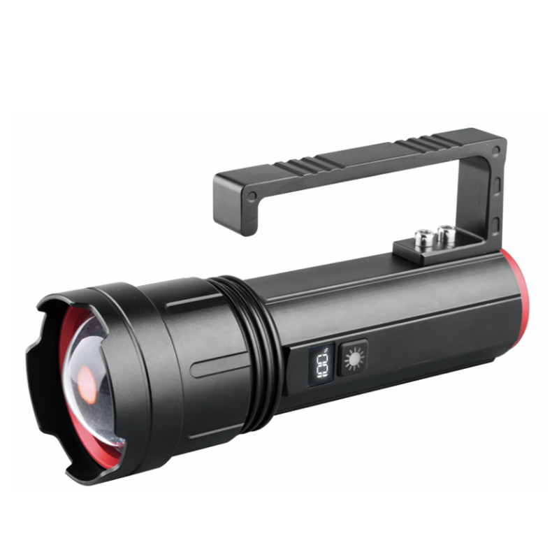 KK-ST003款超亮铝合调焦手提灯金户外强光探照灯家用应急灯手提探照灯大功率手提灯超亮户外探险搜索探照灯