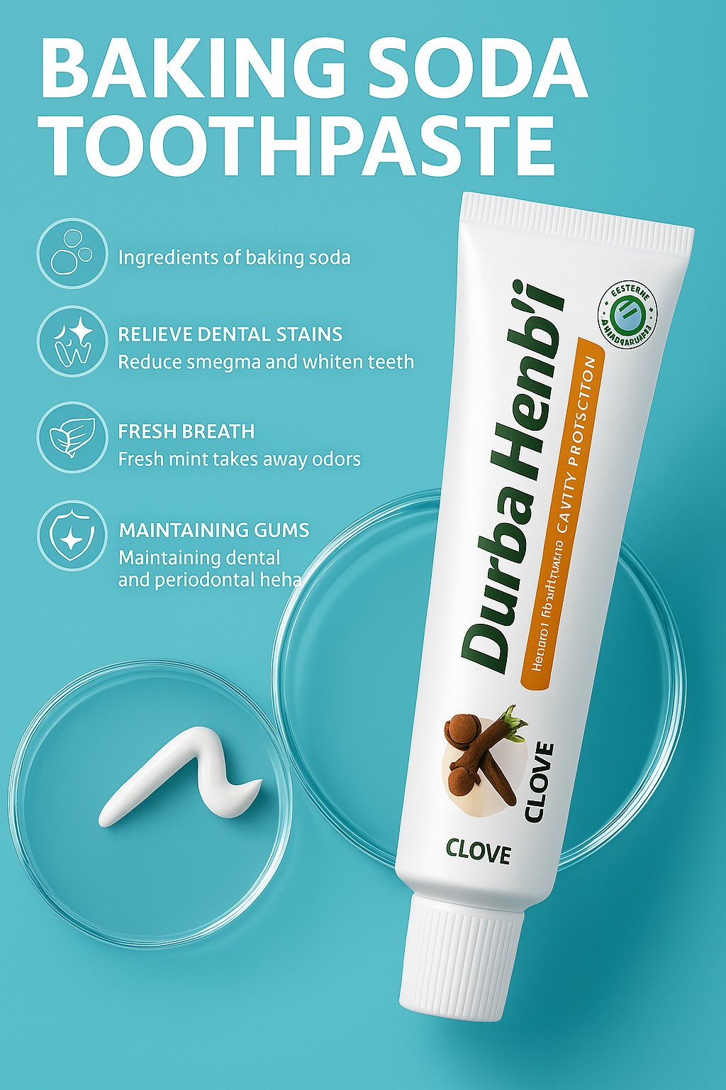 Durba Henl · 150g Clove Toothpaste with Free Toothbrush Application Scenario