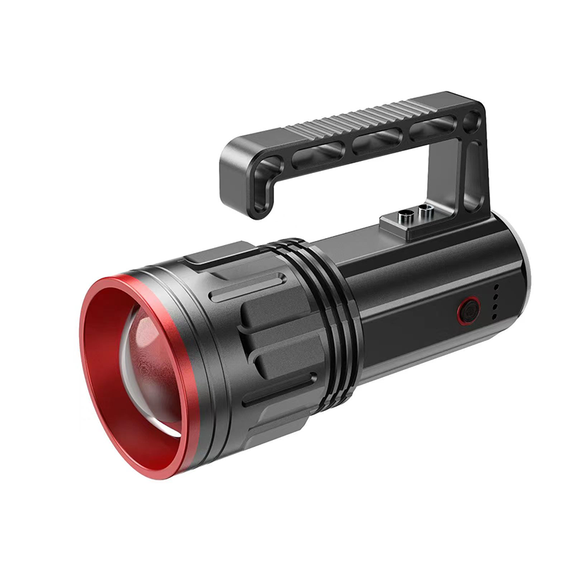 KK-ST004款超亮铝合金调焦手提灯户外强光探照灯家用应急灯手提探照灯大功率手提灯超亮户外探险搜索探照灯