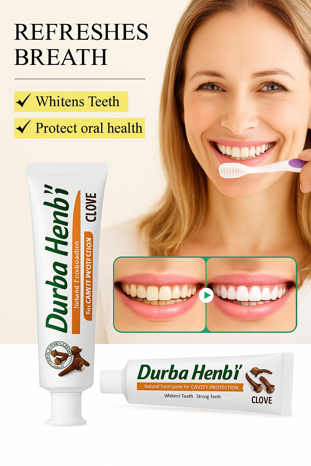 Durba Henl · 150g Clove Toothpaste with Free Toothbrush Specification drawing