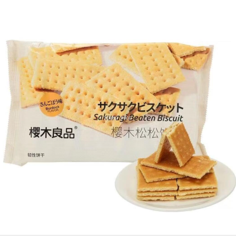 包邮！樱木松松脆饼干牛蒡味200g 活力早晨GONGOLI休闲零食食品图