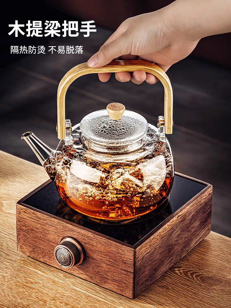 玻璃煮茶壶家用耐高温烧水壶加厚提梁泡茶壶电陶炉围炉养生壶单壶详情图5