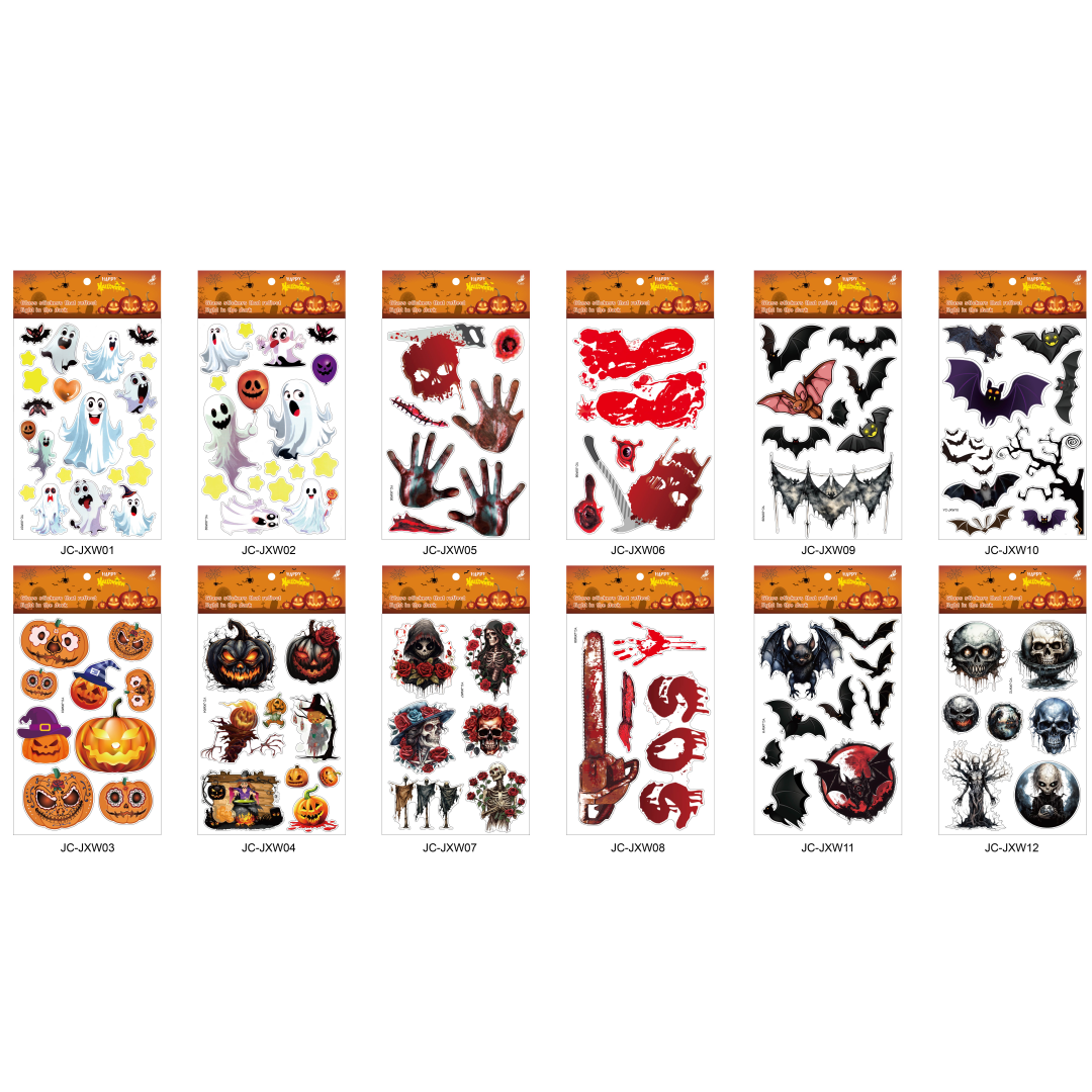 Halloween electrostatic film stickers, wall stickers, party decorative stickers, decorative stickers can be freely pasted and reused pic 1