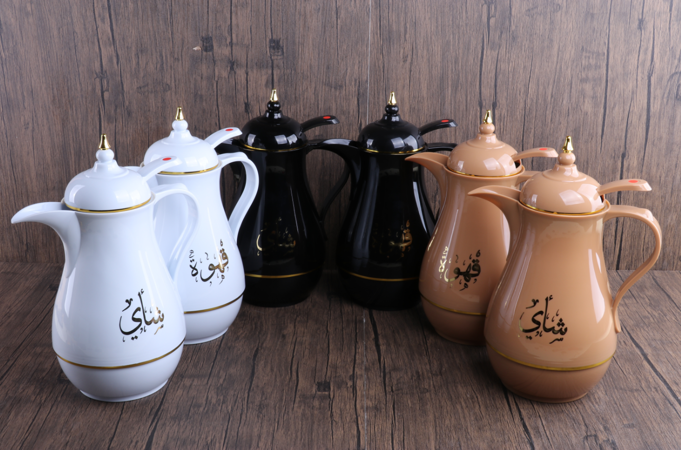EJSHE 跨境中东风格咖啡壶茶壶保温瓶阿拉伯国家畅销保温壶长嘴按压详情5