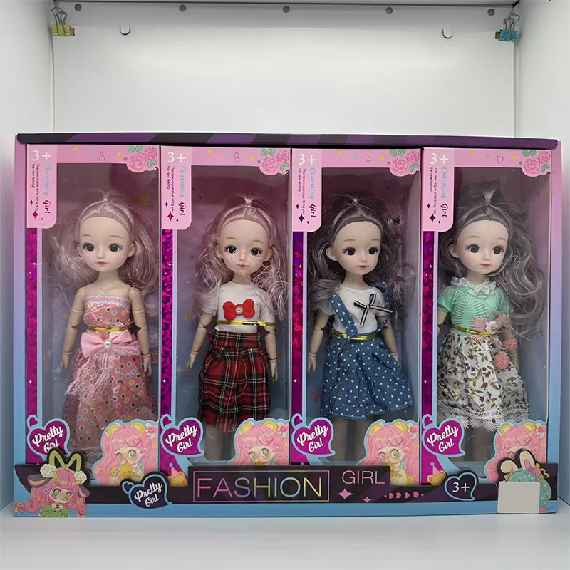 外贸洋娃娃高端公主娃娃玩具四肢手腕可动展示盒 4PCS/12寸实身叶罗丽扮家家酒玩具大套装大盒装