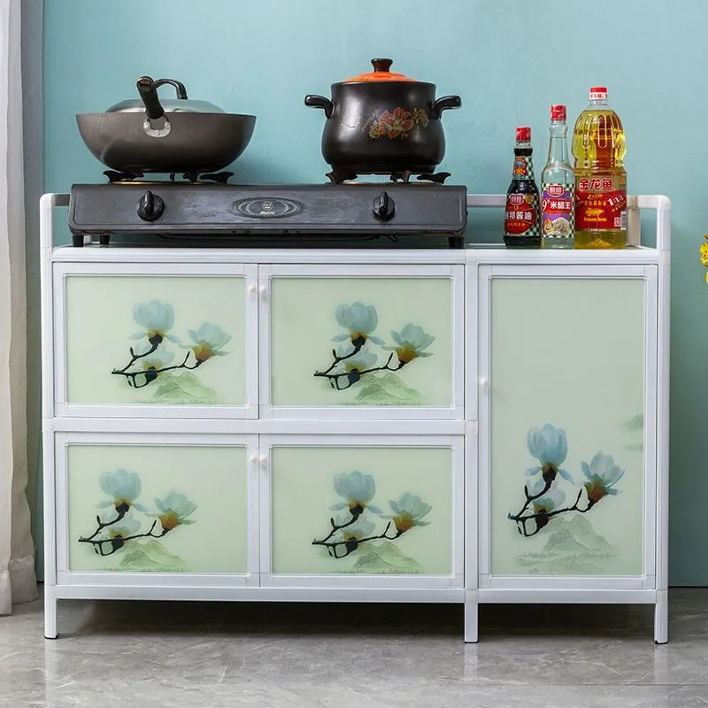 Bowl cabinets, household kitchen cabinets, simple kitchen cabinets, storage cabinets, sideboard tea cabinets, stove cabinets, kitchen storage cabinets, aluminum alloy Specification image