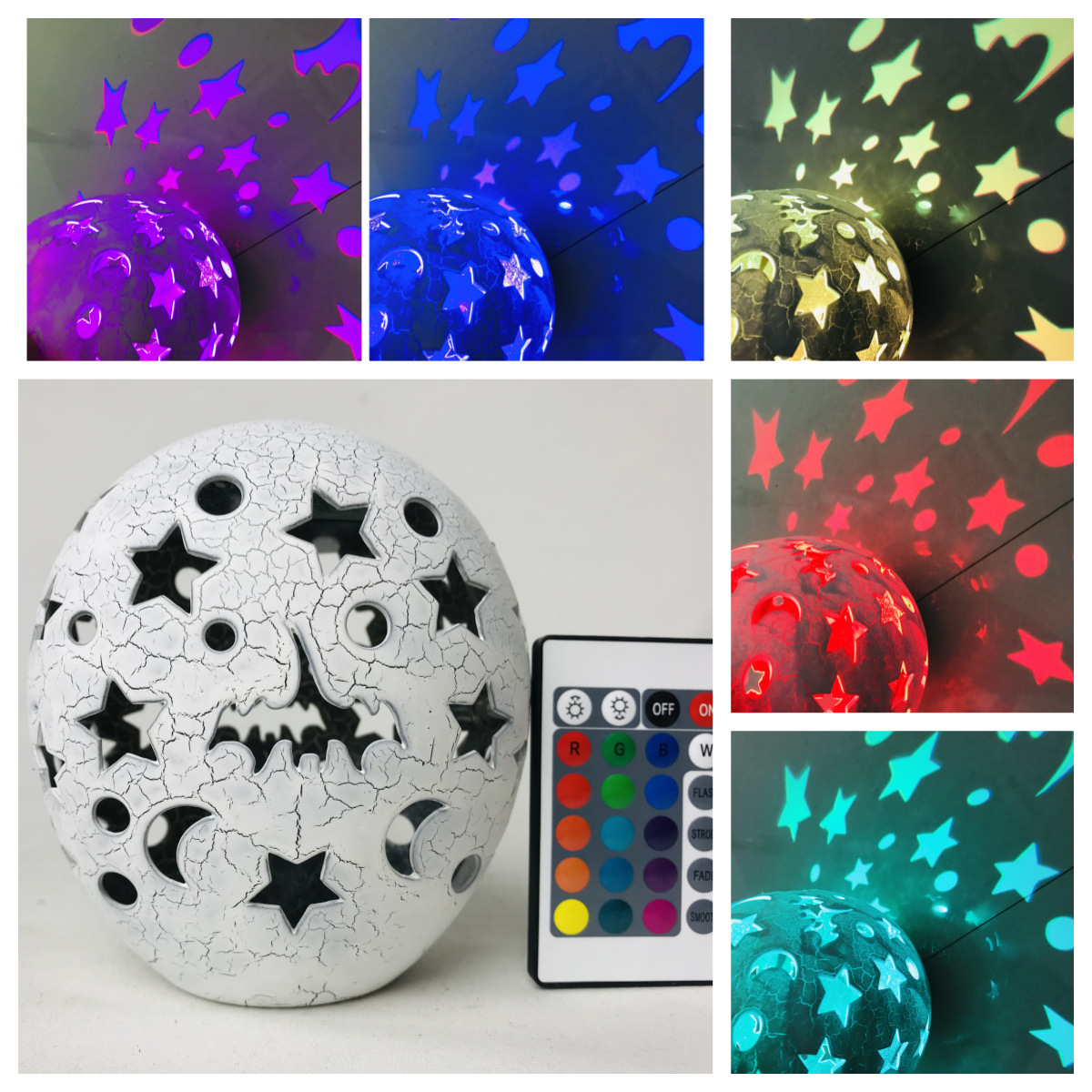 2025 new desktop atmosphere projection light, bedroom night light, LED moon light, birthday gift, touchable sixteen-color changing starry sky pattern projection light, USB charging cross-border desk lamp, atmosphere small desk lamp full figure