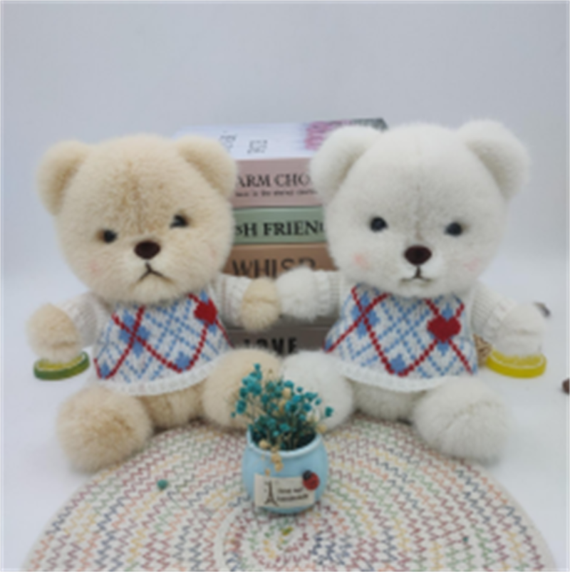Lily bear sweater modelo 3 muñecas boneca peluche boneca fábrica peluche cabello recto juguete de red