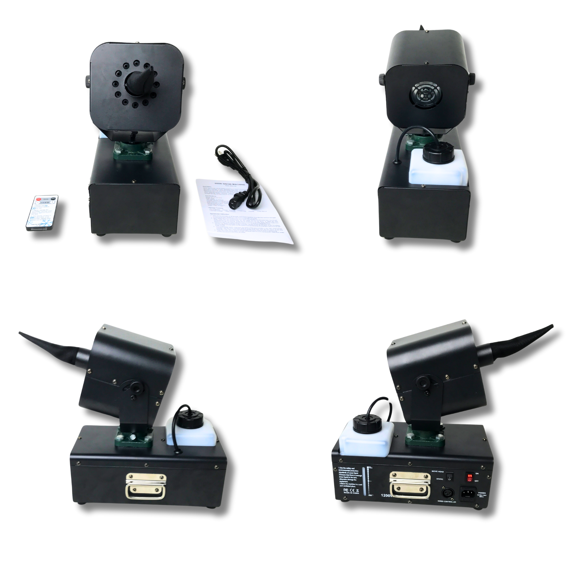 跨境热销 婚庆大功率1200W摇头雪花机户外圣诞节日造雪机舞台喷雪机婚礼舞台特效设备影视拍摄演出人造雪景道具细节图