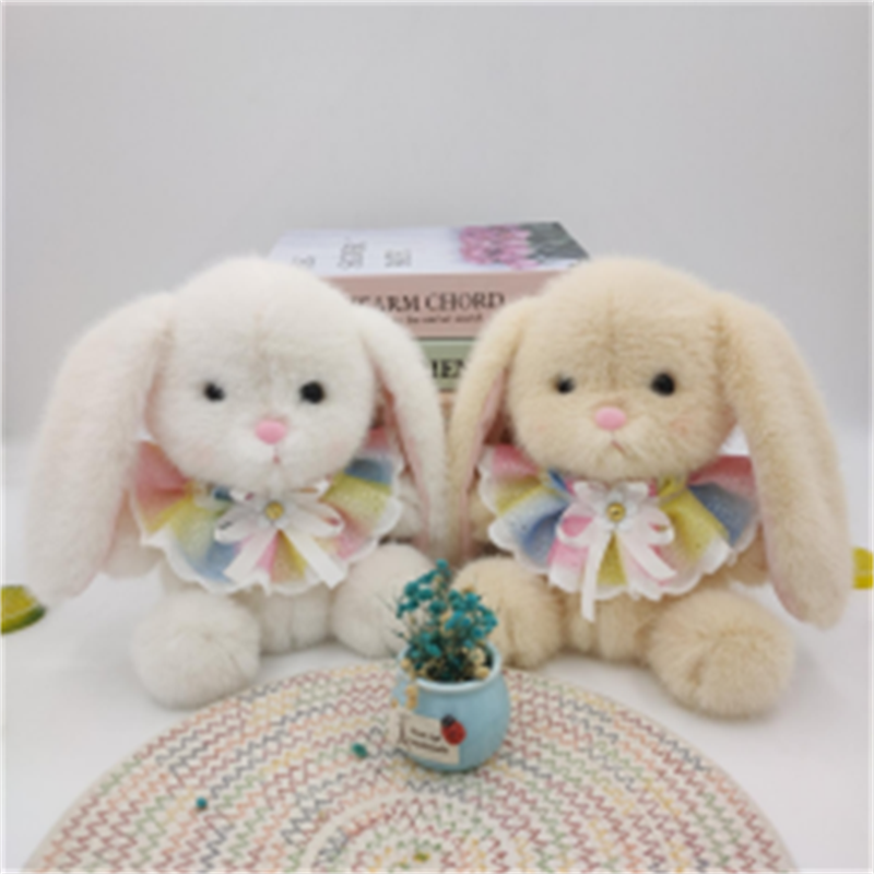 Toy plush toy doll factory direct delivery doll toy eyelid Lily Rabbit seven-color glittering shawl style doll details Picture