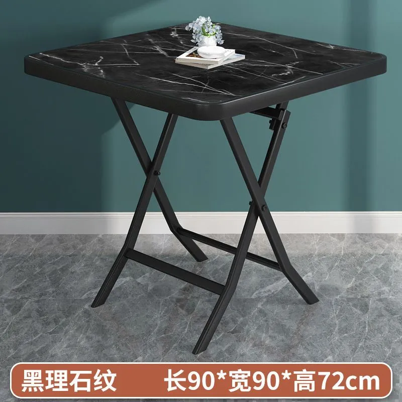 Mesa de comedor hogar pequeño comedor cuádruple mesa redonda pequeña mesa plegable al aire libre dormitorio sala de estar mesa plegable Item Picture
